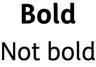 Bold, not bold.