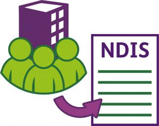 An organisation with an arrow curving towards an NDIS plan